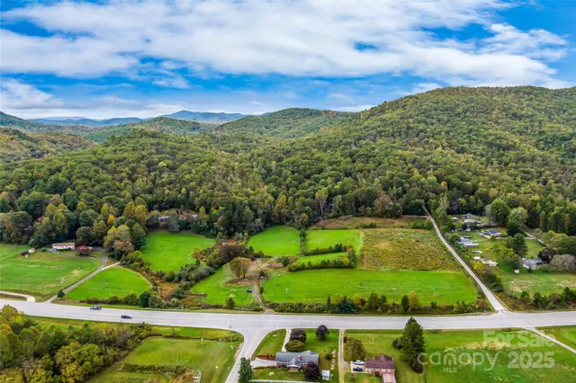 a view of a yard with a garden