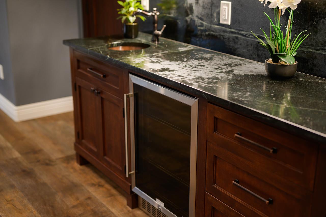 295 Jim's Road Ben Lomond, CA 95005 - Photo 34 of 139 a bathroom with a granite countertop sink a potted plant and a mirror
