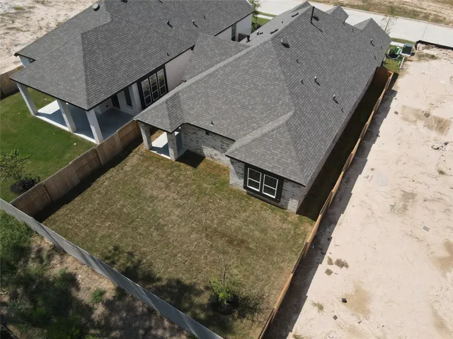 an aerial view of a house
