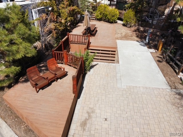 a view of outdoor seating space