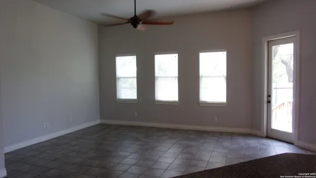 an empty room with a window