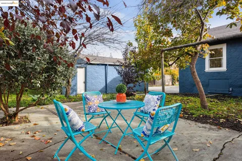 a backyard of a house with lots of green space