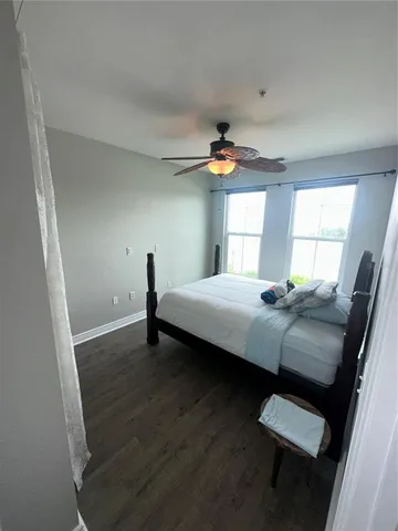 a view of a building with a swimming pool