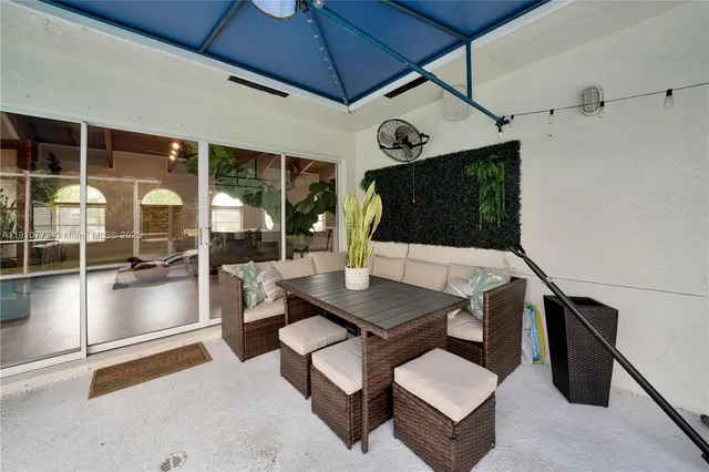 a outdoor space with furniture