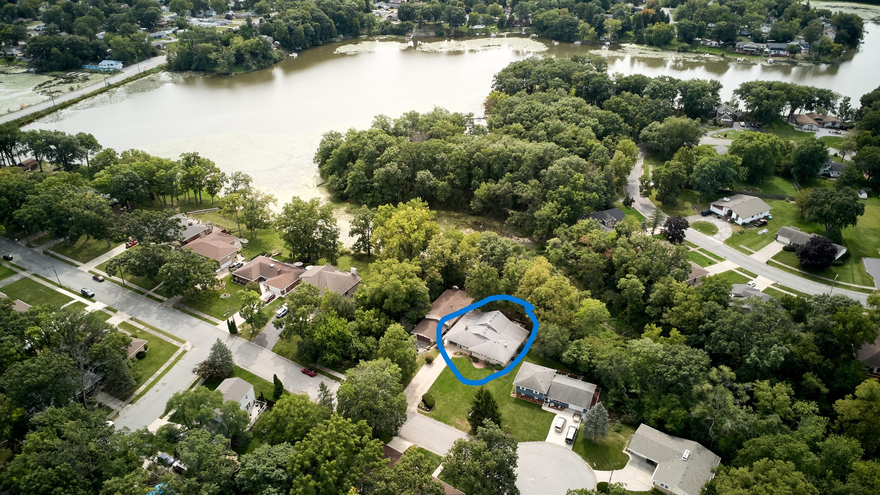 1009 Lake George Drive Hobart, IN 46342 - Photo 3 of 73 an aerial view of a house with outdoor space and lake view