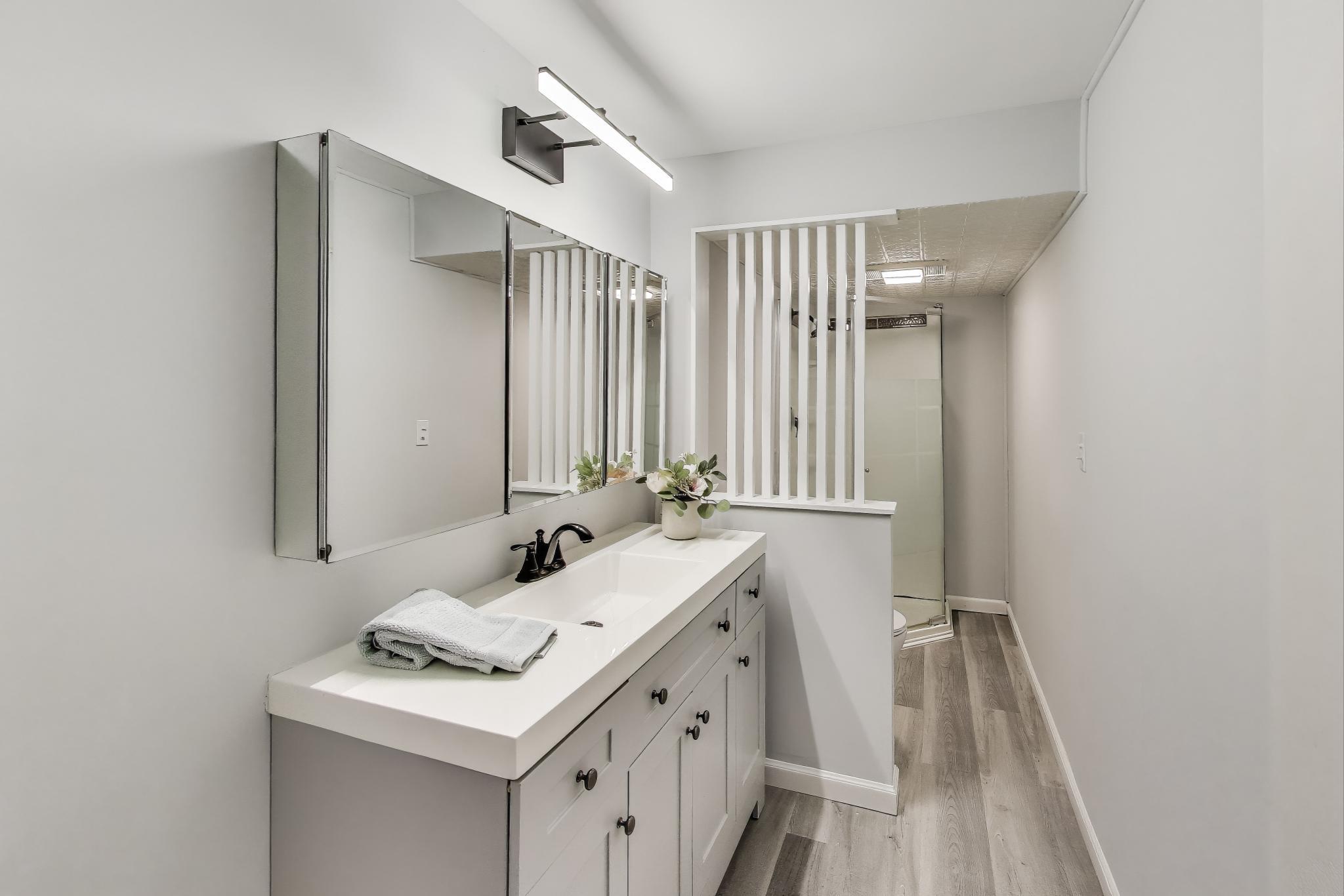 1009 Lake George Drive Hobart, IN 46342 - Photo 52 of 73 a bathroom with a sink and a mirror