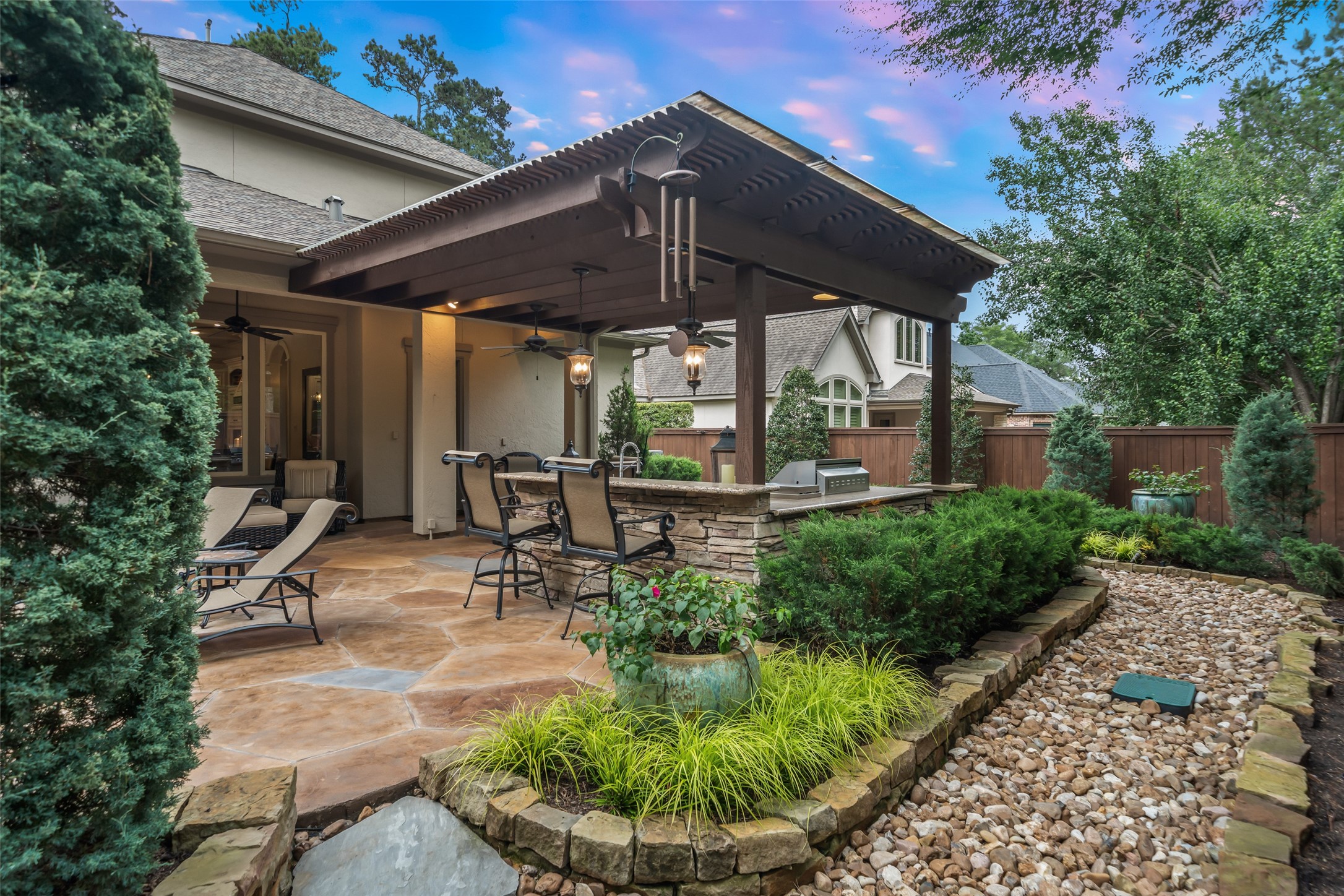 59 East Ambassador Bend Spring, TX 77382 - Photo 38 of 48 Don't miss the generously sized covered outdoor kitchen and dining area, equipped for the chef!
