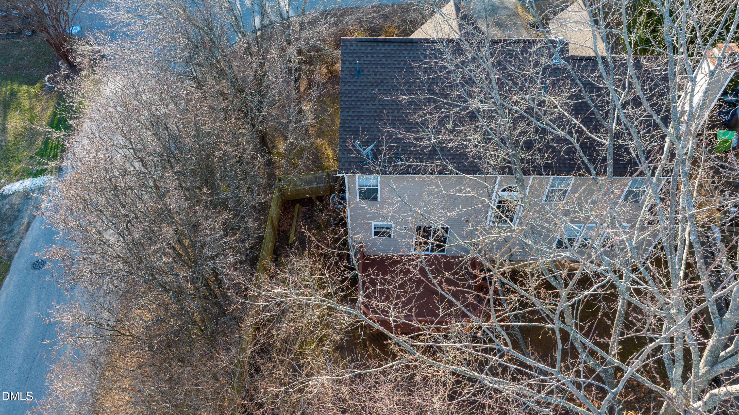 2339 School Creek Place Raleigh, NC 27606 - Photo 47 of 59 a aerial view of a house with large trees