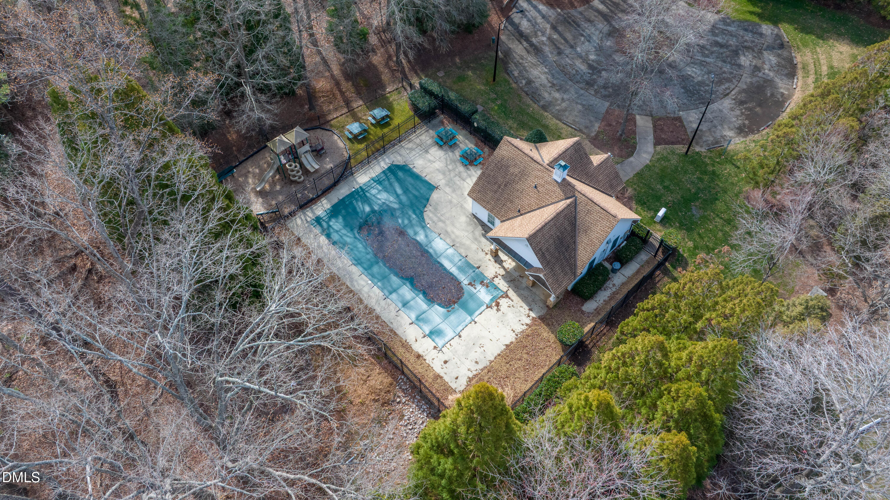 2339 School Creek Place Raleigh, NC 27606 - Photo 56 of 59 an aerial view of a house with a yard