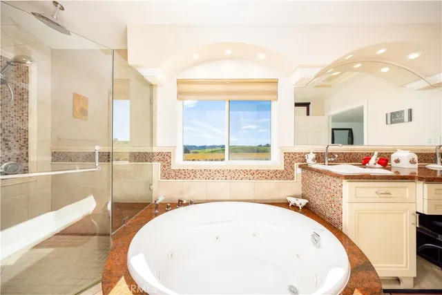 a view of balcony with wooden floor and city view