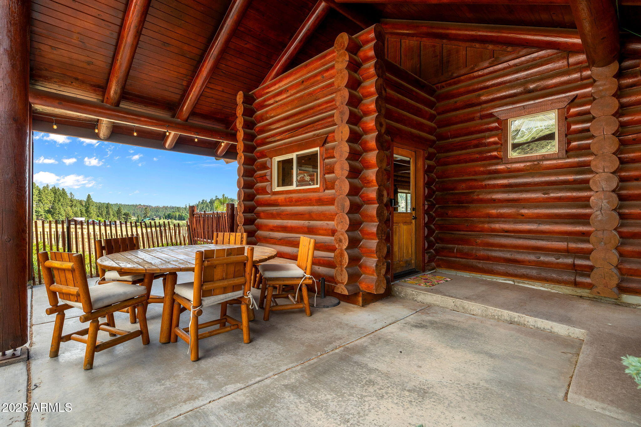 100 Main Street Greer, AZ 85925 - Photo 13 of 63 a view of a patio with a table and chairs