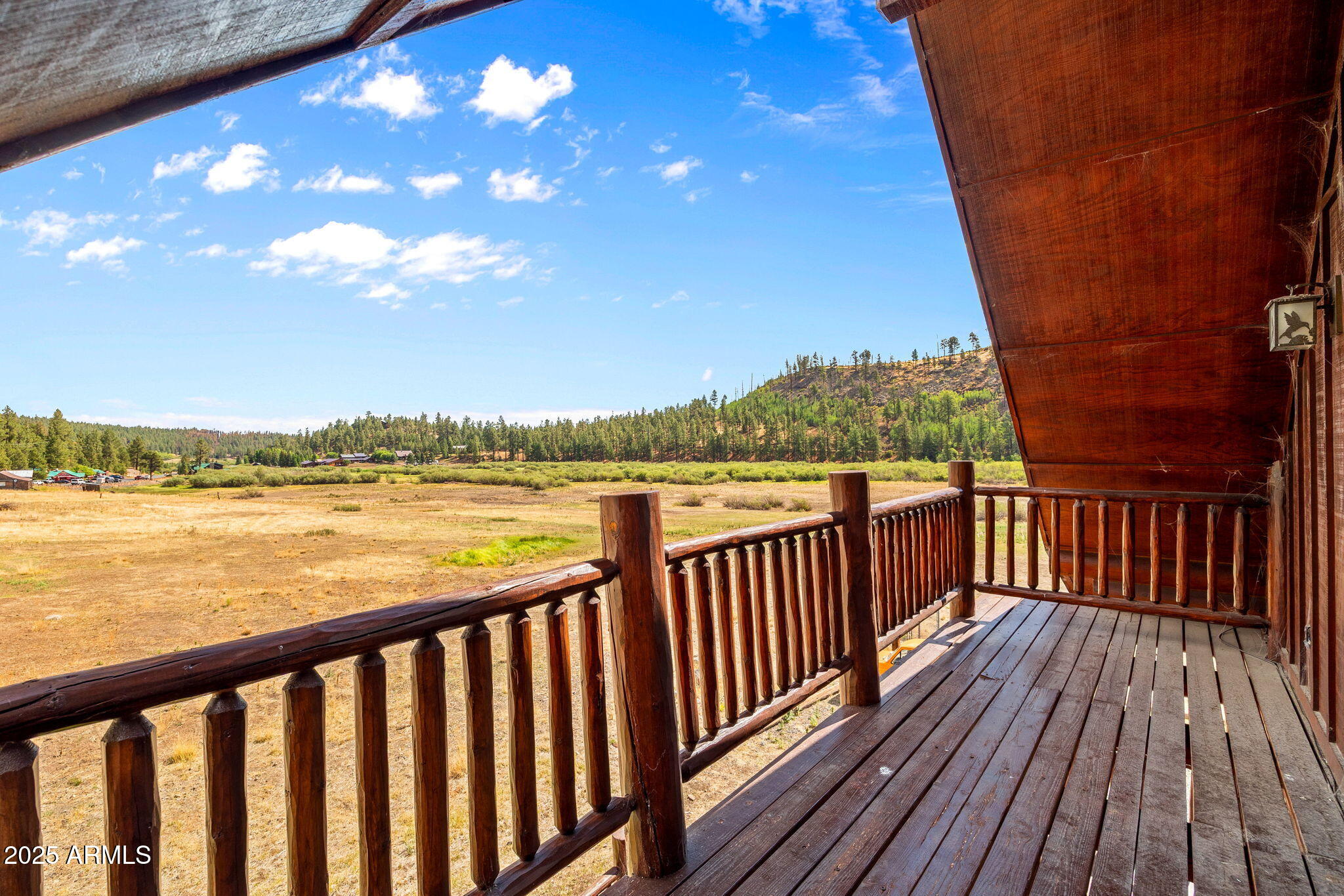 100 Main Street Greer, AZ 85925 - Photo 27 of 63 a view of a balcony with wooden floor and city view
