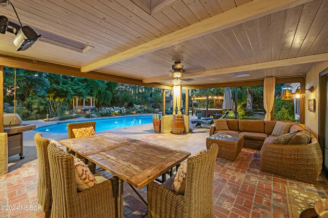 a outdoor space with furniture