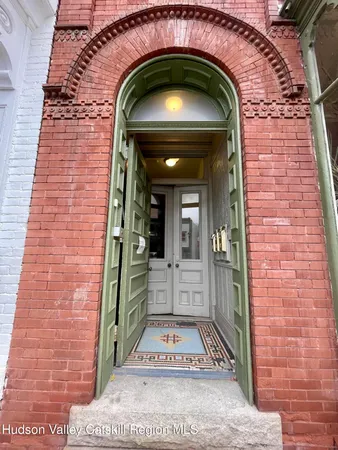 a view of a entryway door of the building