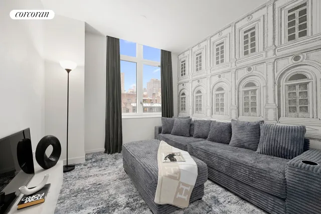 a living room with furniture