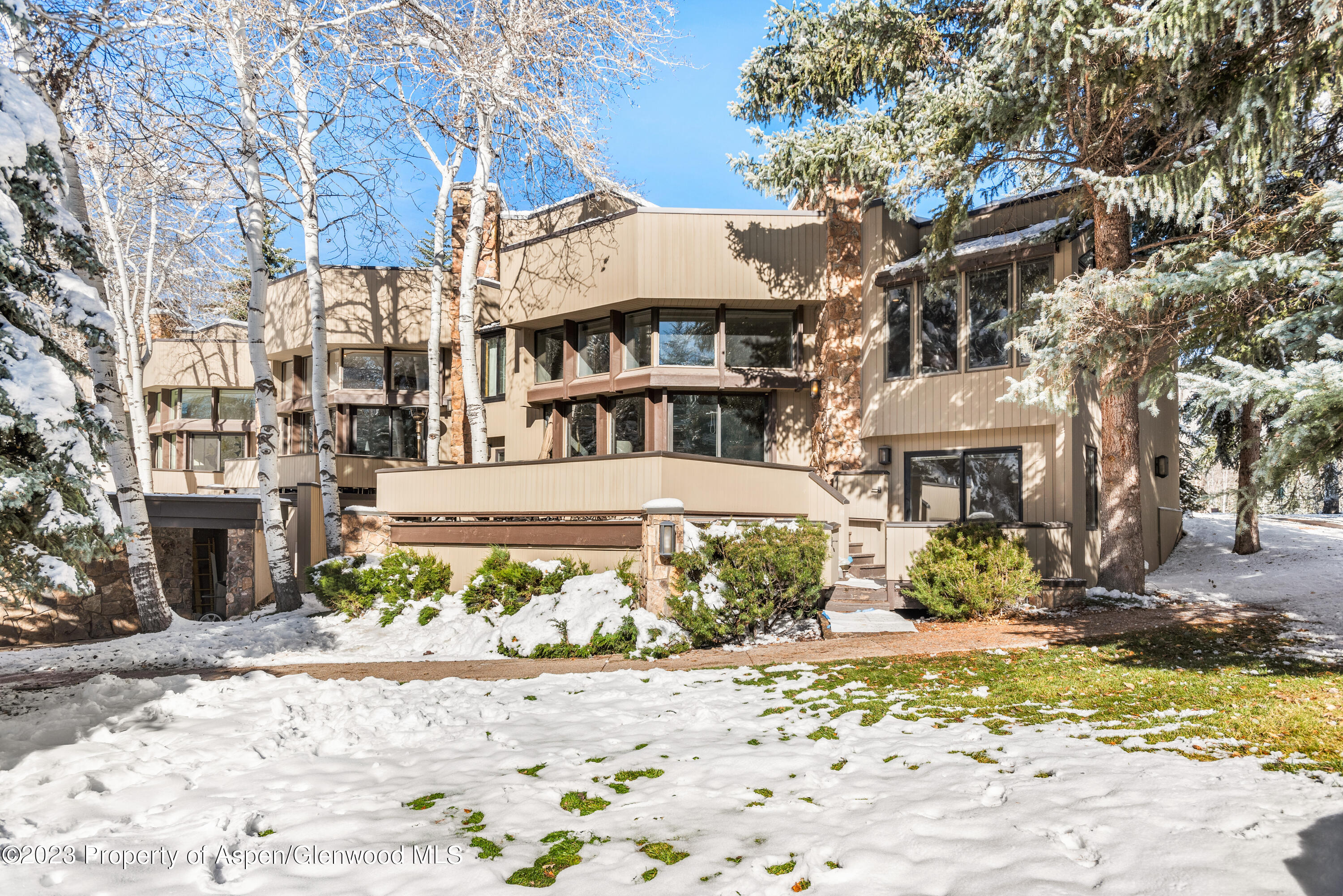 1436 Crystal Lake Road, Unit 4B Aspen, CO 81611 - Photo 21 of 22 a front view of a building with a yard