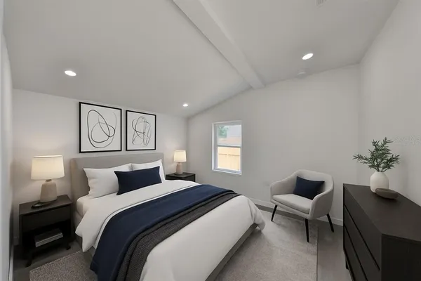 a view of an empty room and glass door