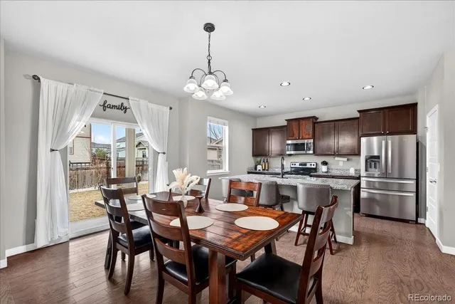 a view of a dining room and livingroom view