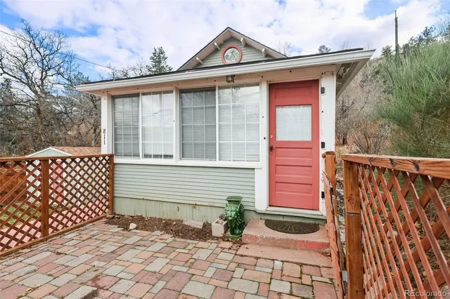 a picture of a room with a door