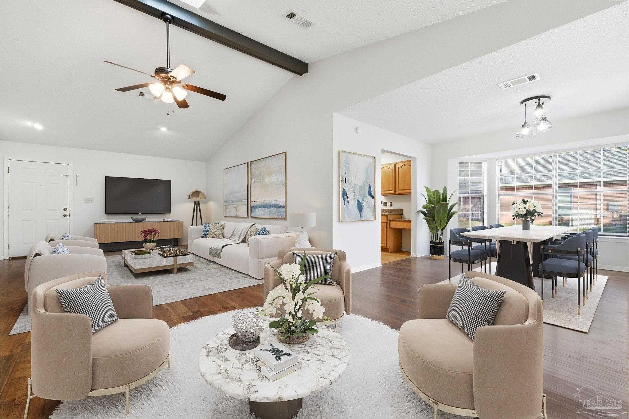 3228 Copper Ridge Circle Cantonment, FL 32533 - Photo 5 of 41 a living room with furniture and a view of kitchen