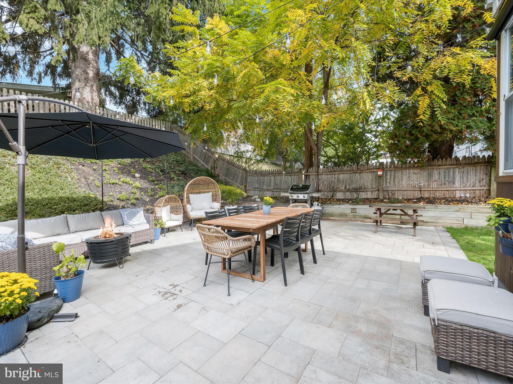 1910 Rollingwood Road Catonsville, MD 21228 - Photo 33 of 40 a view of a patio with a table and chairs under an umbrella