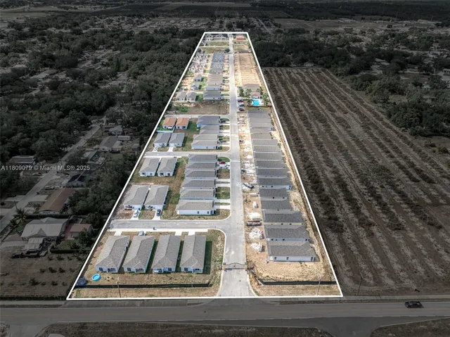 an aerial view of a house