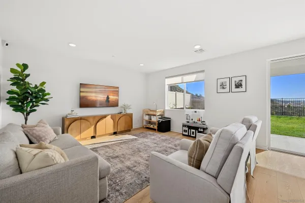 a living room with furniture and a couch