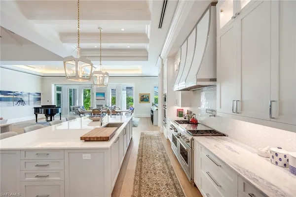 a kitchen with lots of counter top space