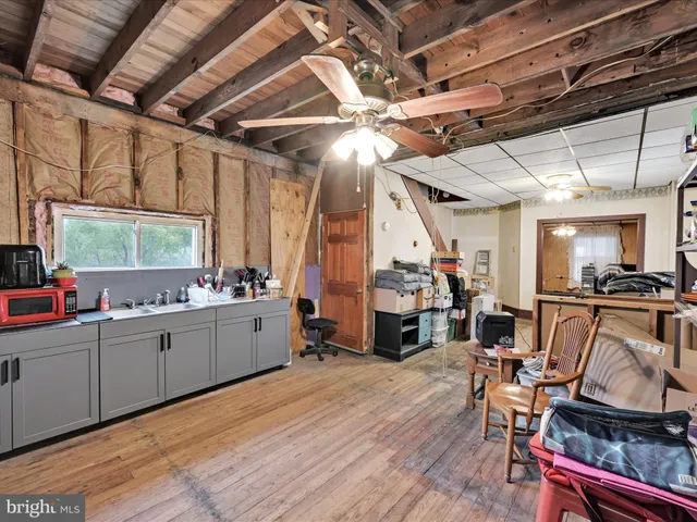a kitchen with lots of counter top space