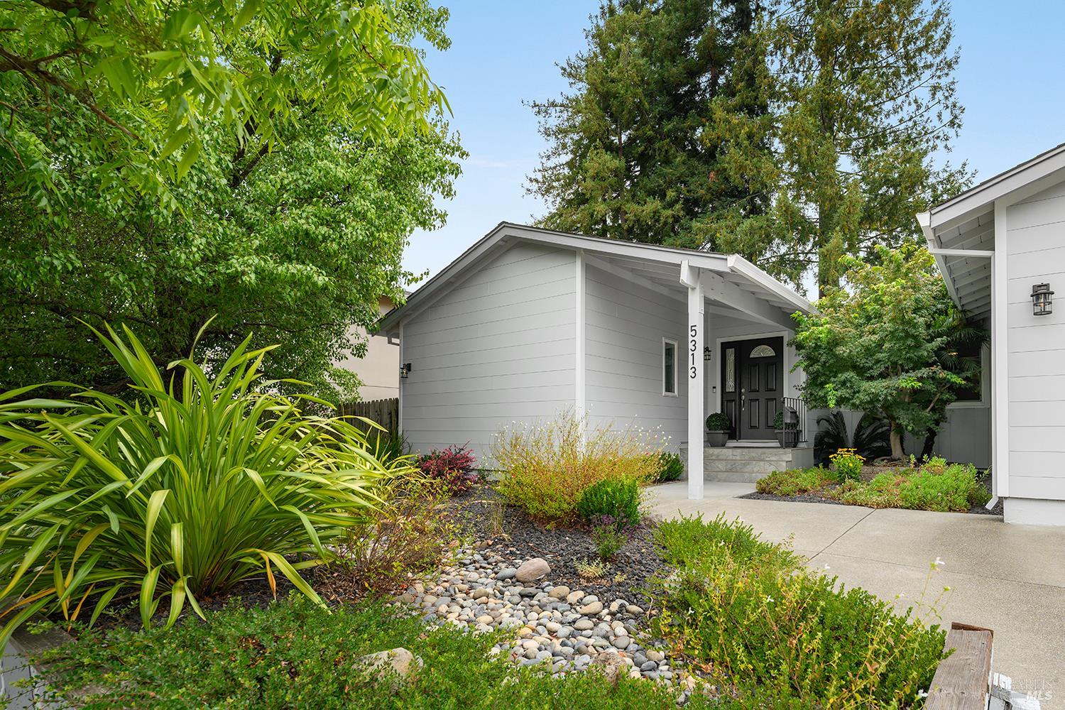 5313 Yerba Buena Road Santa Rosa, CA 95409 - Photo 2 of 34 Inviting front entry surrounded by thoughtfully landscaped gardens creates a warm first impression for family and guests alike.