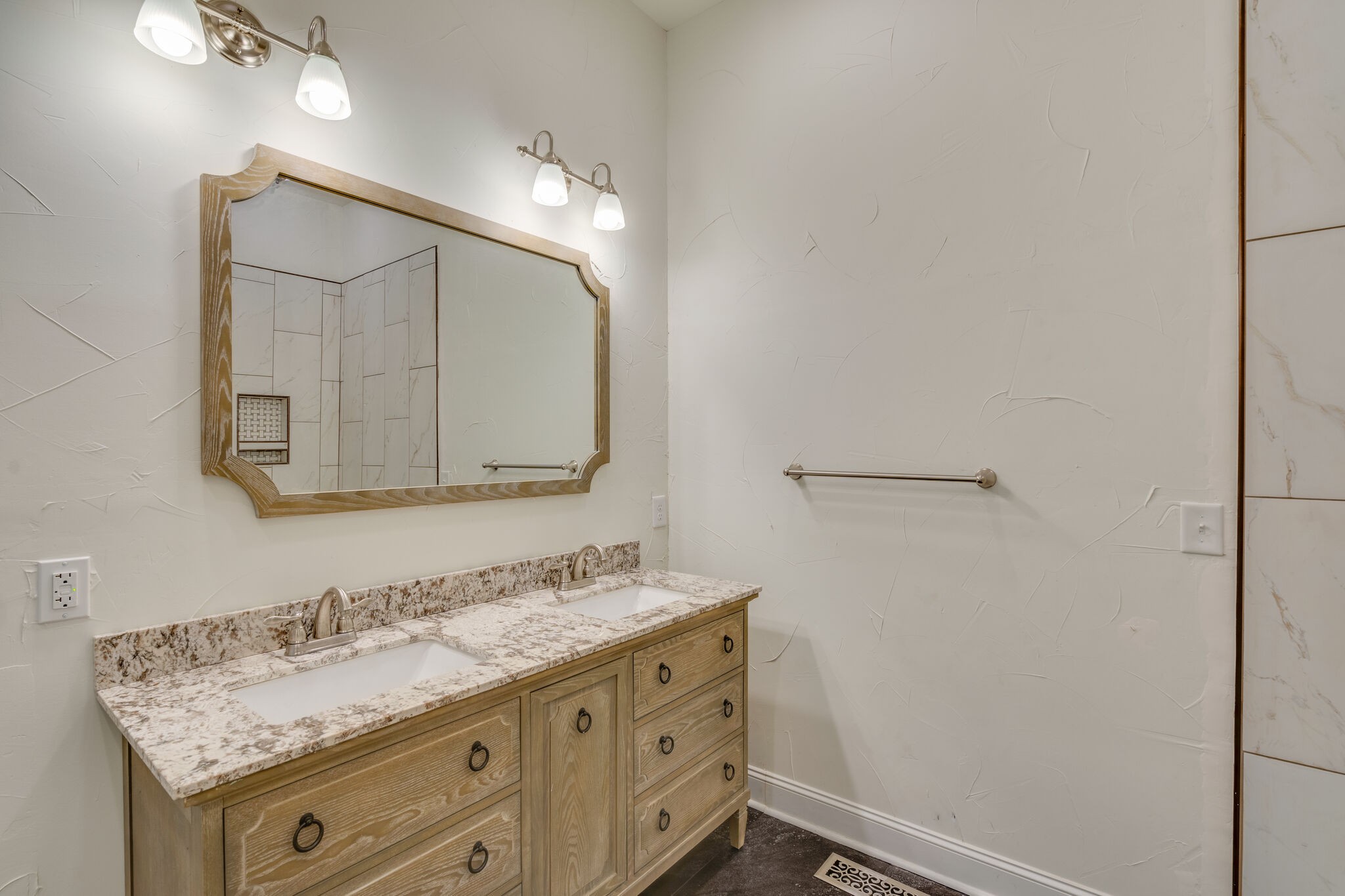 609 Floating Mill Village Road Silver Point, TN 38582 - Photo 21 of 64 a bathroom with a granite countertop sink and a mirror