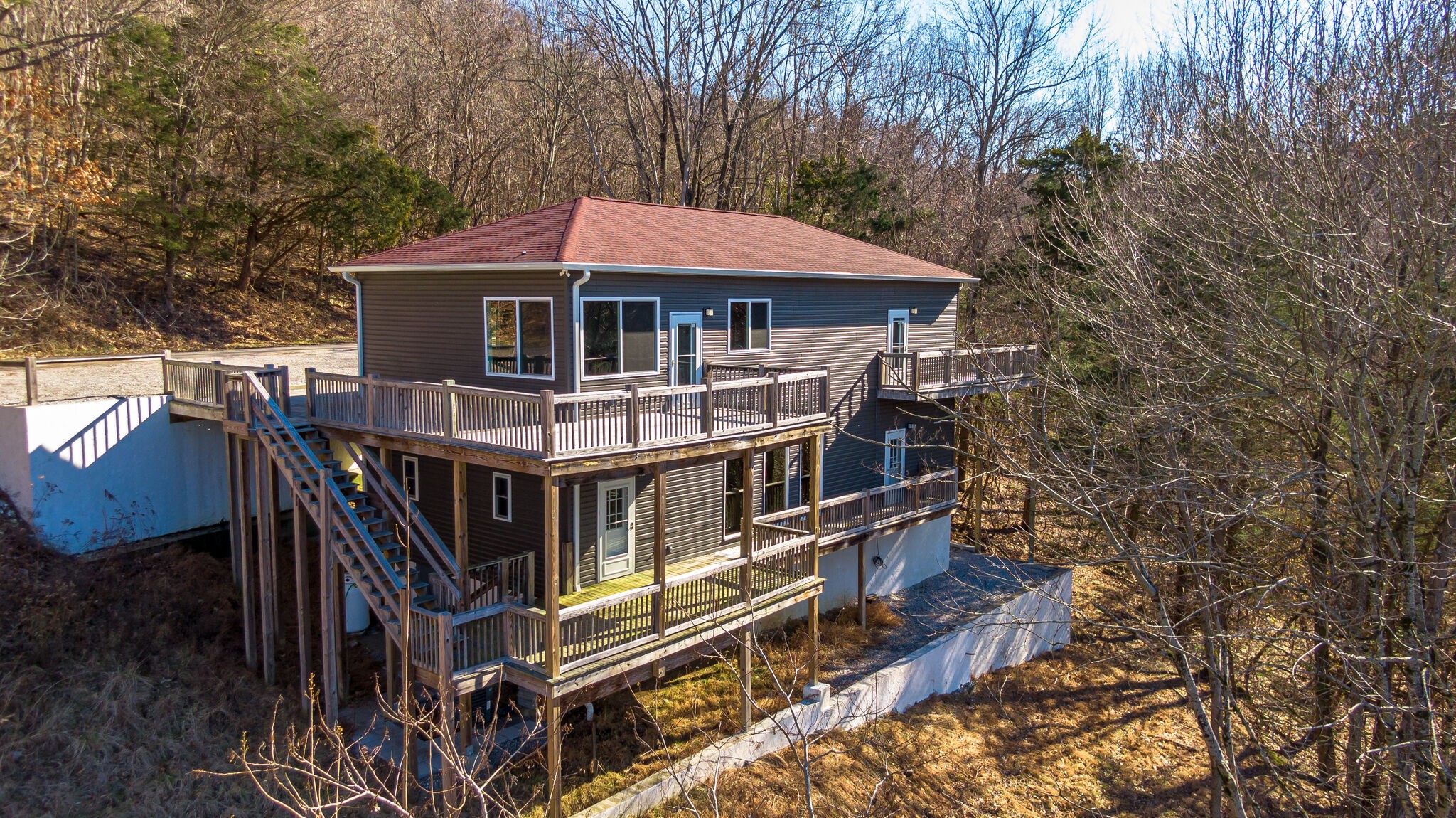609 Floating Mill Village Road Silver Point, TN 38582 - Photo 57 of 64 a front view of house with yard fountain and barbeque oven