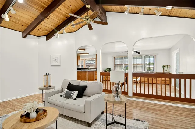 a living room with furniture