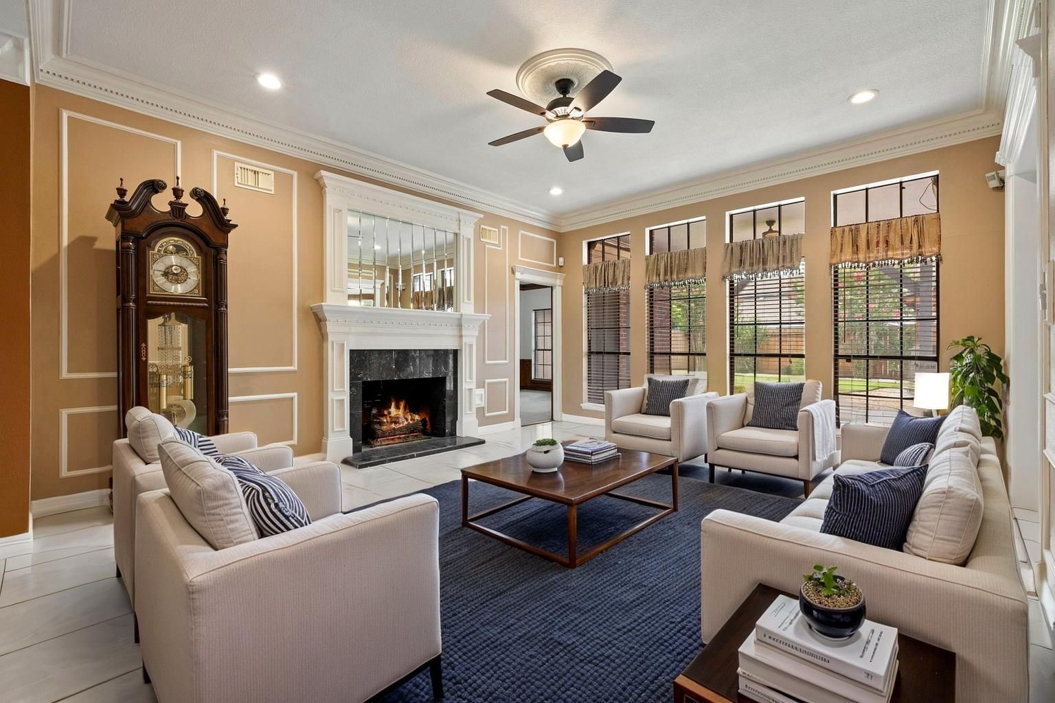 5802 Ashmere Lane Spring, TX 77379 - Photo 2 of 19 a living room with furniture and a fireplace