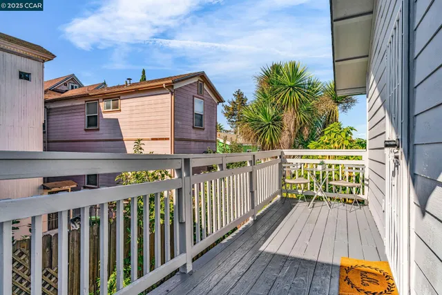 a view of a backyard with plants and a garden