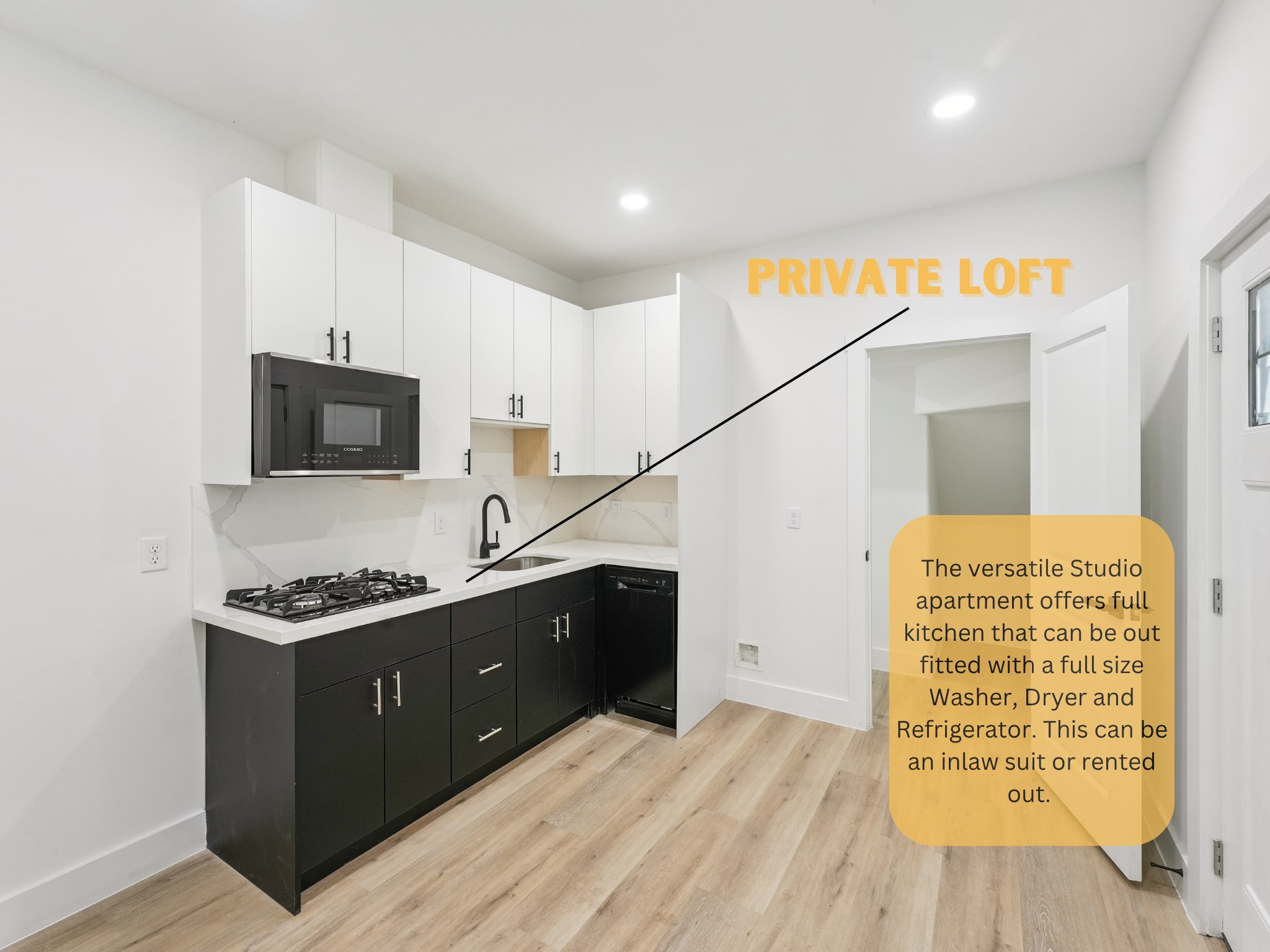 3510 Saltus Street Houston, TX 77003 - Photo 3 of 36 a kitchen with stainless steel appliances kitchen island granite countertop a stove and a sink