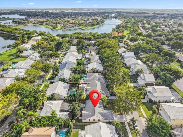 a view of city and swimming pool