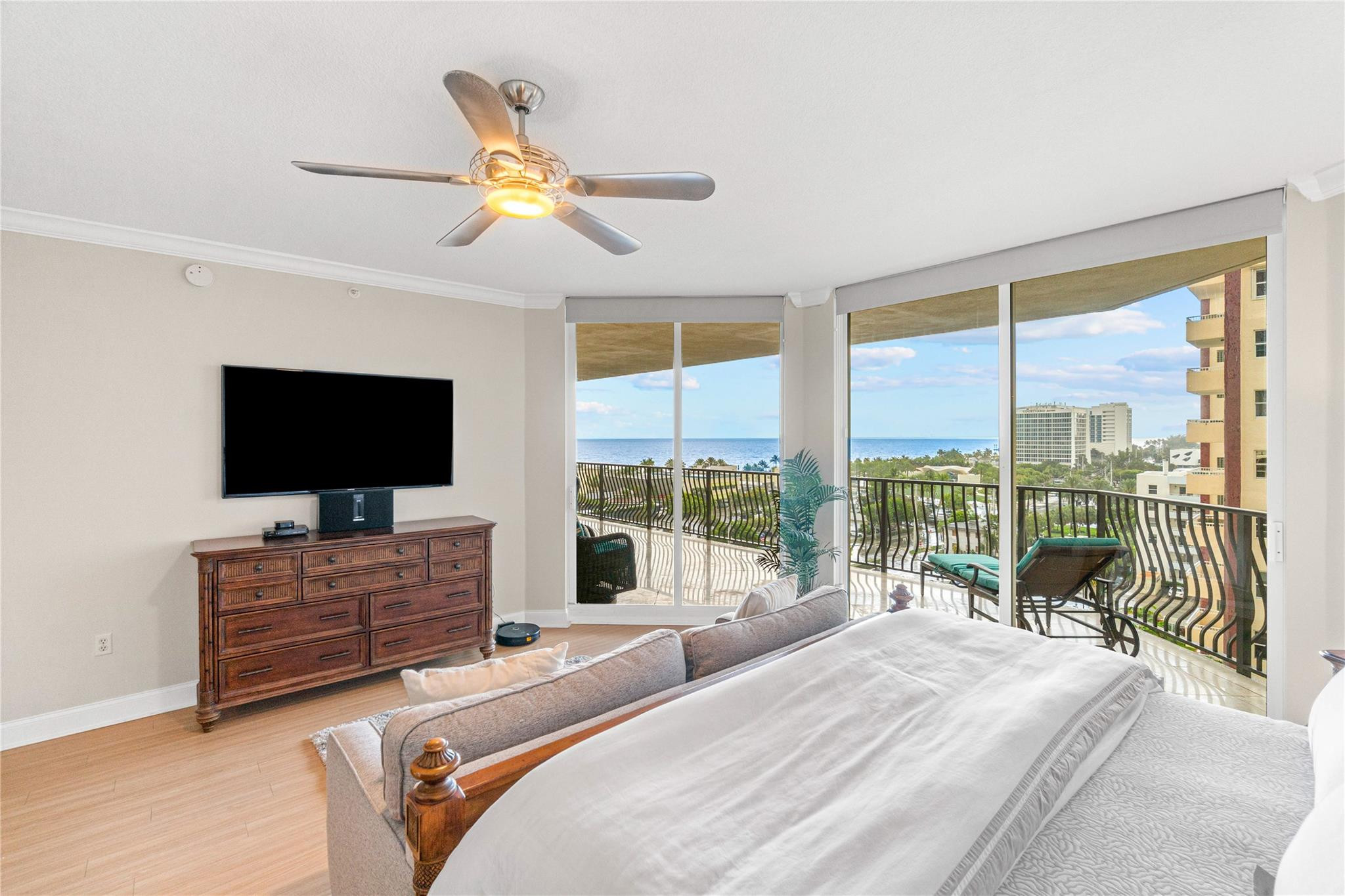 100 South Birch Road, Unit 904 Fort Lauderdale, FL 33316 - Photo 19 of 51 a bedroom with a bed and large window