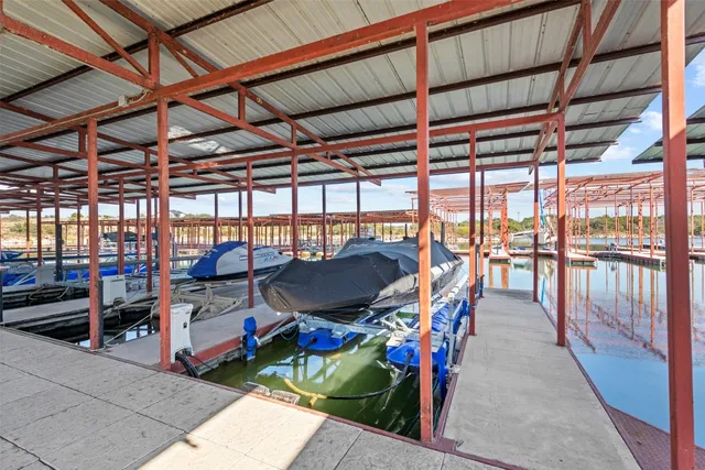 a view of a lake with a city