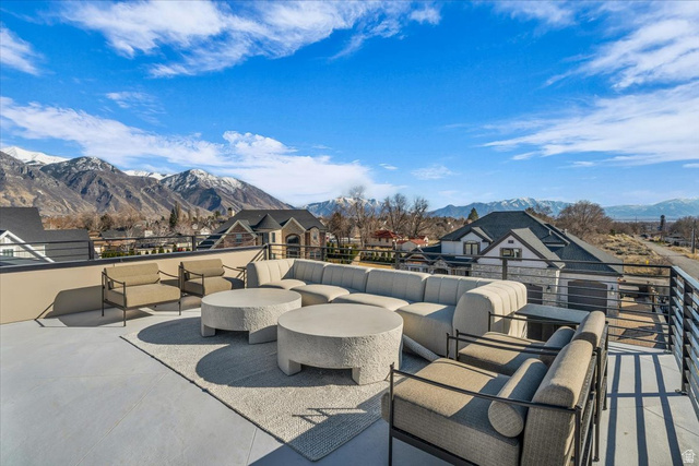 2152 South 30 West Orem, UT 84058 - Photo 6 of 56 View of patio with outdoor lounge area and a mountain view