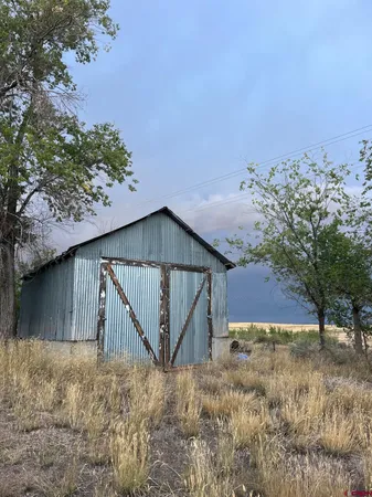 a view of backyard of house