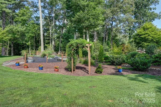 a view of a backyard with a patio