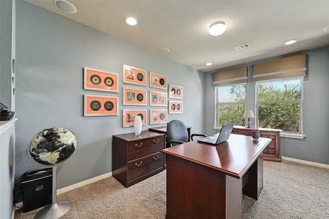 a view of workspace with a window