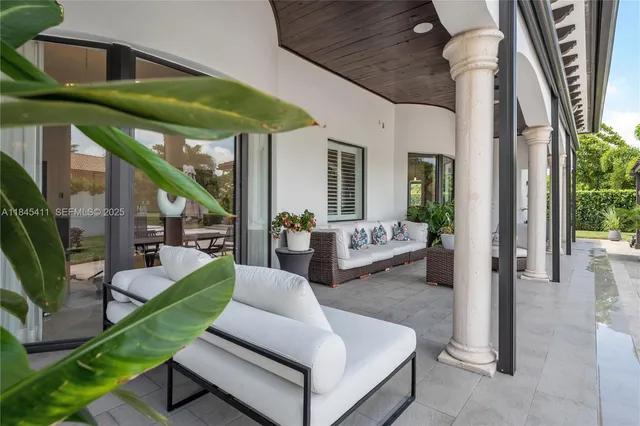 a view of backyard of a house