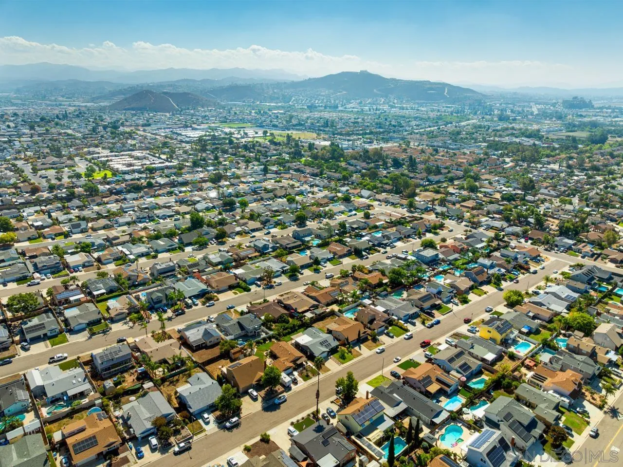 10113 Gem Tree Way Santee, CA 92071 - Photo 49 of 49 an aerial view of residential houses with outdoor space and trees