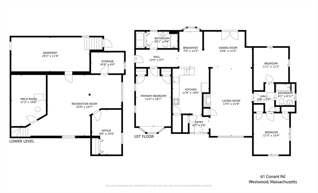 61 Conant Road Westwood, MA 02090 - Photo 12 of 12 a picture of floor plan