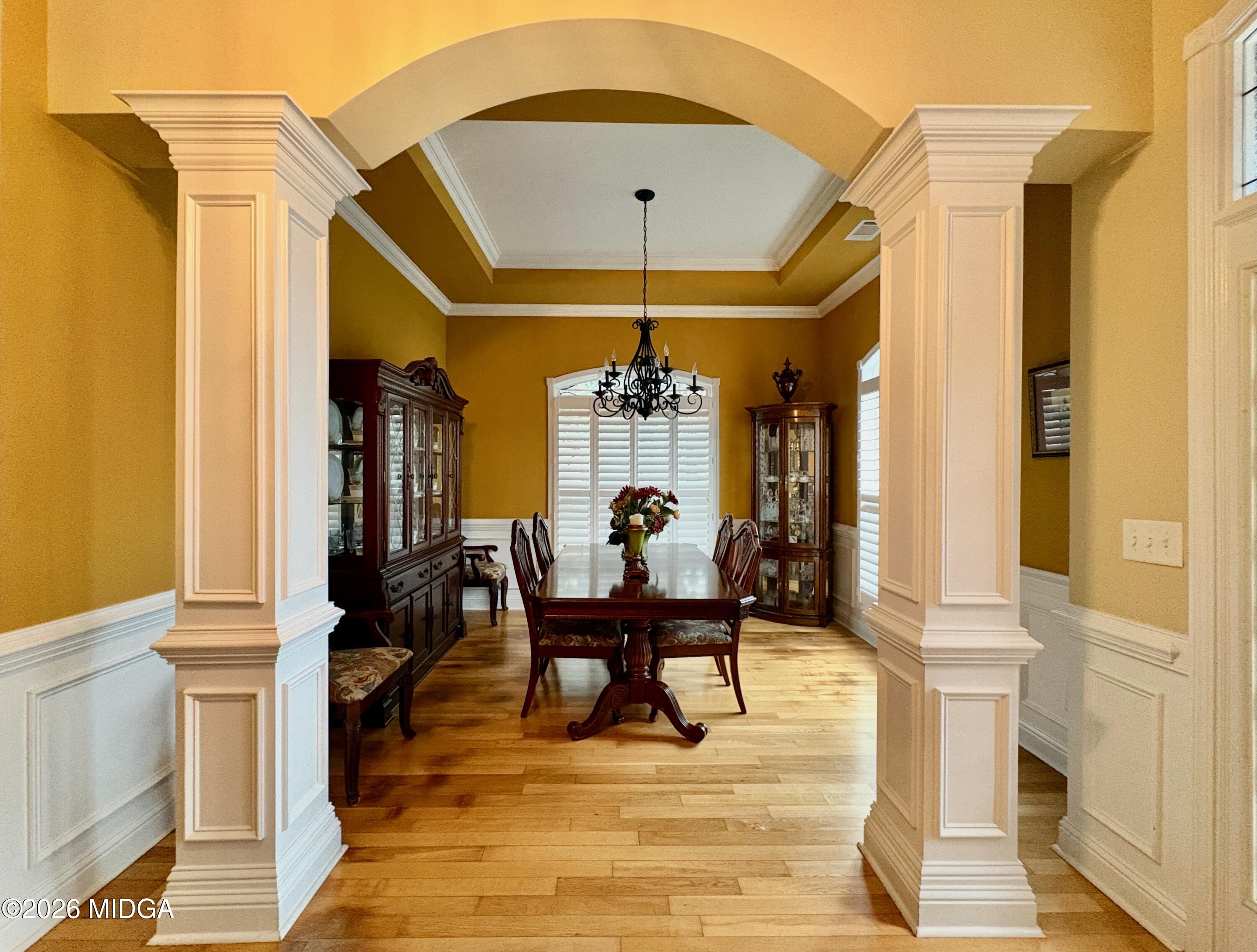 119 Bartlett Way Centerville, GA 31028 - Photo 5 of 48 a dining room with furniture and a chandelier