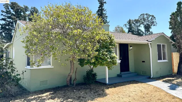 a view of a house with a tree
