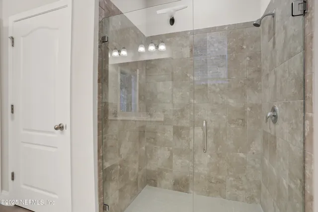 a bathroom with a shower