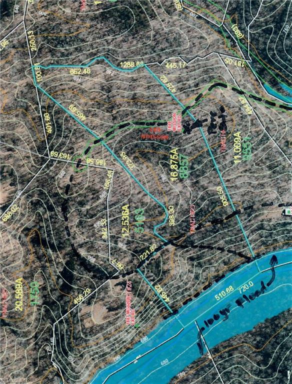 1849 Mission Extension Road Danbury, NC 27016 - Photo 20 of 22 The GIS Map with Topography - Dashed lines are the roads